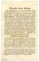 Hood's Sarsaparilla Purifies the blood, creates an appetite, makes the weak strong, and builds up the system