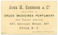 John H. Sheehan & Co. Dealers in Drugs Medicines Perfumery and Toilet Articles