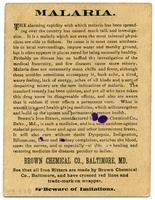 Brown's Iron Bitters the Best Tonic Cures Malaria, Dyspepsia & Female Infirmities