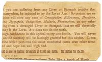 Dr. Grosvenor's Liveraid, Cures All Diseases of the Stomach Liver & Blood