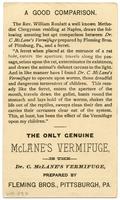 Compliments of John S. Shaffer & Co., Druggists, Dealers in Dr. C. McLean's Liver Pills and Vermifuge