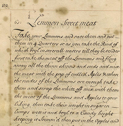 Recipes and Remedies: Manuscript Cookbooks