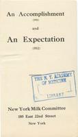An Accomplishment (1911) and an Expectation (1912)